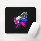 Kleurrijke Shuttle Racket Badminton Speler Muismat (Met muis)