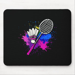 Kleurrijke Shuttle Racket Badminton Speler Muismat