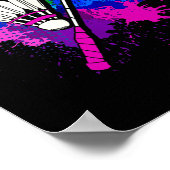 Kleurrijke Shuttle Racket _ Badminton Speler Poster (Hoek)