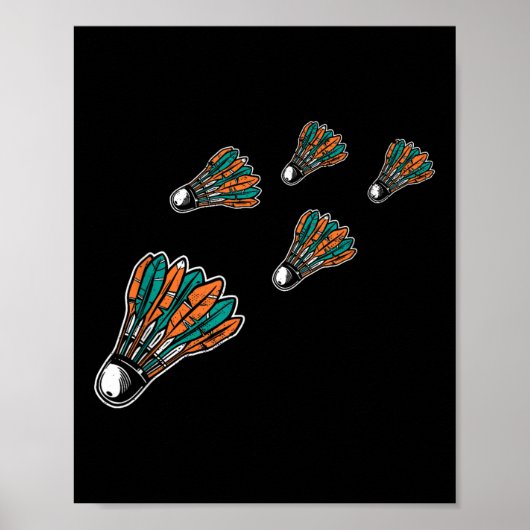 Kleurrijke shuttle voor badmintonspeler Me Poster (Voorkant)