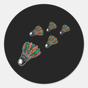 Kleurrijke shuttle voor badmintonspeler Me Ronde Sticker