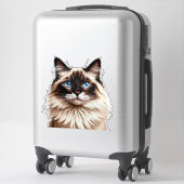 Kleurrijke Siamese Kat Illustratie Sticker (Koffer)