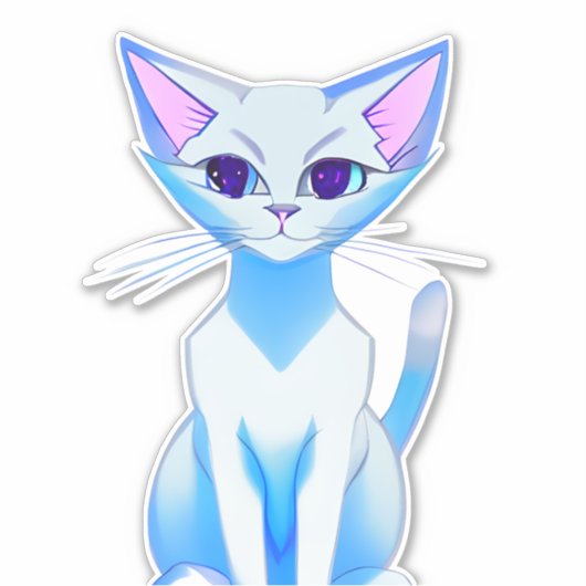 Kleurrijke Siamese kat Sticker (Voorkant)