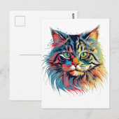 Kleurrijke Siberische kat Briefkaart (Voorkant / Achterkant)