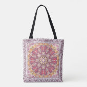 Kleurrijke sierdoodle: symmetrisch kantpatroon tote bag (Achterkant)