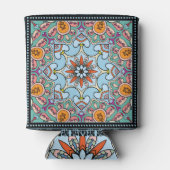 Kleurrijke sierdoodle: symmetrisch patroon. blikjeskoeler (Achterkant)