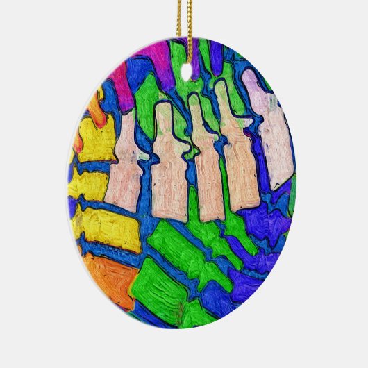 Kleurrijke sierkunst keramisch ornament (Rechts)