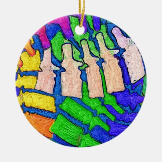 Kleurrijke sierkunst keramisch ornament (Voorkant)