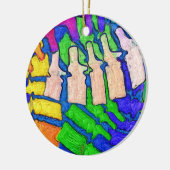 Kleurrijke sierkunst keramisch ornament (Links)