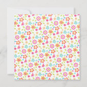 Kleurrijke sierlijke bloemen baby douche uitnodigi kaart (Achterkant)