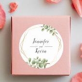 Kleurrijke sierlijke botanische blad bruiloft guns ronde sticker