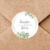 Kleurrijke sierlijke botanische blad bruiloft guns ronde sticker