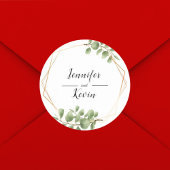 Kleurrijke sierlijke botanische blad bruiloft guns ronde sticker