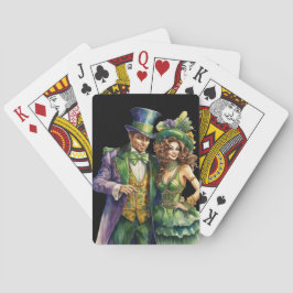 KLEURRIJKE SIERLIJKE MARDI GRAS-KOPPEL POKERKAARTEN
