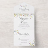 Kleurrijke sierlijke niets Fancy gewoon liefde bru All In One Uitnodiging (Binnen)