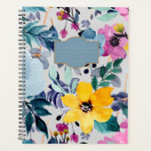 kleurrijke sierlijke Waterverf Floral Planner (Voorkant)