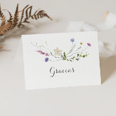 Kleurrijke sierlijke wild gevouwen bruiloft gracia bedankkaart