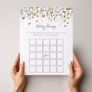 Kleurrijke sierlijke wilde bloem Baby bingo douche