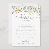 Kleurrijke sierlijke wilde bloem bruiloft welkomst (Voorkant)