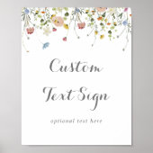 Kleurrijke sierlijke wilde bloemen aangepaste teks poster (Voorkant)