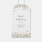 Kleurrijke sierlijke wilde bloemen Baby shower Cadeaulabel (Voorkant)