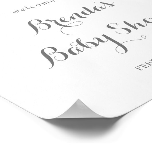 Kleurrijke sierlijke wilde bloemen Baby shower wel Poster (Hoek)