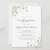 Kleurrijke sierlijke wilde bloemen bevestiging kaart (Voorkant)