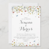 Kleurrijke sierlijke wilde bloemen Boda bruiloft Kaart (Voorkant)