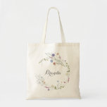 Kleurrijke sierlijke wilde bloemen bruidsmeisje tote bag<br><div class="desc">Deze kleurrijke sierlijke wilde canvas tas is het perfecte huwelijksgeschenk om je bruidsmeisjes en bruidsmeisje te cadeaus voor een rustieke bruiloft. Het ontwerp is voorzien van handbeschilderde waterverf met mooie roze,  blush,  blauw,  marineblauw,  geel,  paarse en groene wilde bloemen.</div>