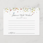 Kleurrijke sierlijke wilde bloemen bruiloft advies briefkaart (Voorkant)
