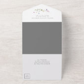 Kleurrijke sierlijke wilde bloemen bruiloft all in one uitnodiging (Buitenkant)