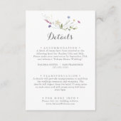 Kleurrijke sierlijke wilde bloemen bruiloft detail informatiekaartje (Voorkant)