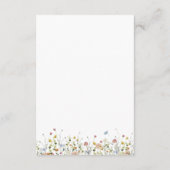 Kleurrijke sierlijke wilde bloemen bruiloft detail informatiekaartje (Achterkant)