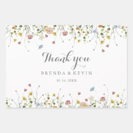 Kleurrijke sierlijke wilde bloemen bruiloft inpakpapier vel