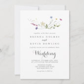 Kleurrijke sierlijke wilde bloemen bruiloft kaart (Voorkant)