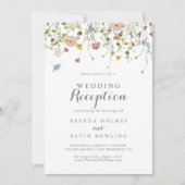 Kleurrijke sierlijke wilde bloemen bruiloft recept kaart (Voorkant)