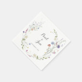 Kleurrijke sierlijke wilde bloemen bruiloft servet (Hoek)