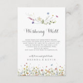 Kleurrijke sierlijke wilde bloemen bruiloft wens g informatiekaartje (Voorkant)