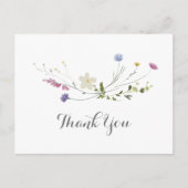 Kleurrijke sierlijke wilde bloemen dank u briefkaart (Voorkant)