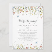 Kleurrijke sierlijke wilde bloemen Elopement recep Kaart (Voorkant)