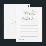 Kleurrijke sierlijke wilde bloemen emmerlijst Kaar Briefkaart<br><div class="desc">Deze kleurrijke sierlijke wilde bloemenkaarten zijn de perfecte activiteit voor een rustieke trouwreceptie of vrijgezellenfeest. Het ontwerp is voorzien van handbeschilderde waterverf met mooie roze,  blush,  blauw,  marineblauw,  geel,  paarse en groene wilde bloemen. Bucket List teken wordt apart verkocht.</div>