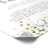 Kleurrijke sierlijke wilde bloemen in liefdevolle  poster (Hoek)