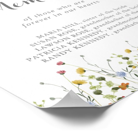 Kleurrijke sierlijke wilde bloemen in liefdevolle  poster (Hoek)