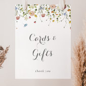 Kleurrijke sierlijke wilde bloemen Kaarten en gesc Poster