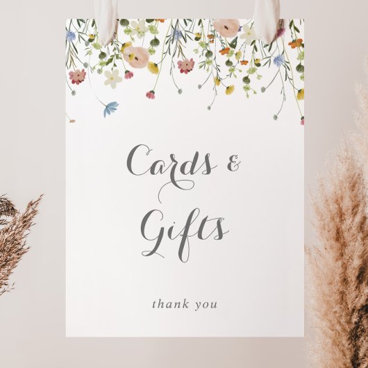 Kleurrijke sierlijke wilde bloemen Kaarten en gesc Poster