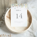 Kleurrijke sierlijke wilde bloemen kalligrafie bru kaart<br><div class="desc">Dit kleurrijke sierlijke wilde bloemen kalligrafie trouwtafelnummer is perfect voor een rustieke bruiloft. Het ontwerp is voorzien van handbeschilderde waterverf met mooie roze,  blush,  blauw,  marineblauw,  geel,  paarse en groene wilde bloemen. Dit is een dubbelzijdig tabelnummer. Voeg elk tabelnummer dat u nodig hebt afzonderlijk aan uw winkelwagentje toe.</div>