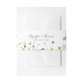 Kleurrijke sierlijke wilde bloemen kalligrafie bru uitnodigingen wikkel (Voorkant Voorbeeld)