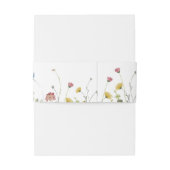 Kleurrijke sierlijke wilde bloemen kalligrafie bru uitnodigingen wikkel (Achterkant Voorbeeld)