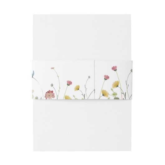 Kleurrijke sierlijke wilde bloemen kalligrafie bru uitnodigingen wikkel (Achterkant Voorbeeld)