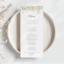 Kleurrijke sierlijke wilde bloemen kalligrafie din menu